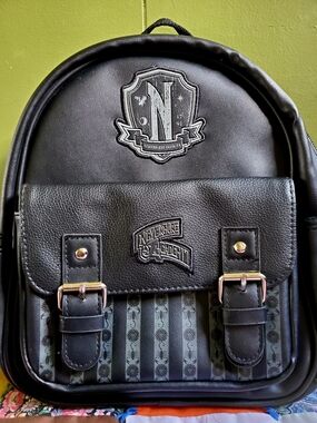 Wednesday Adams Nevermore Academy Mini Pleather Backpack